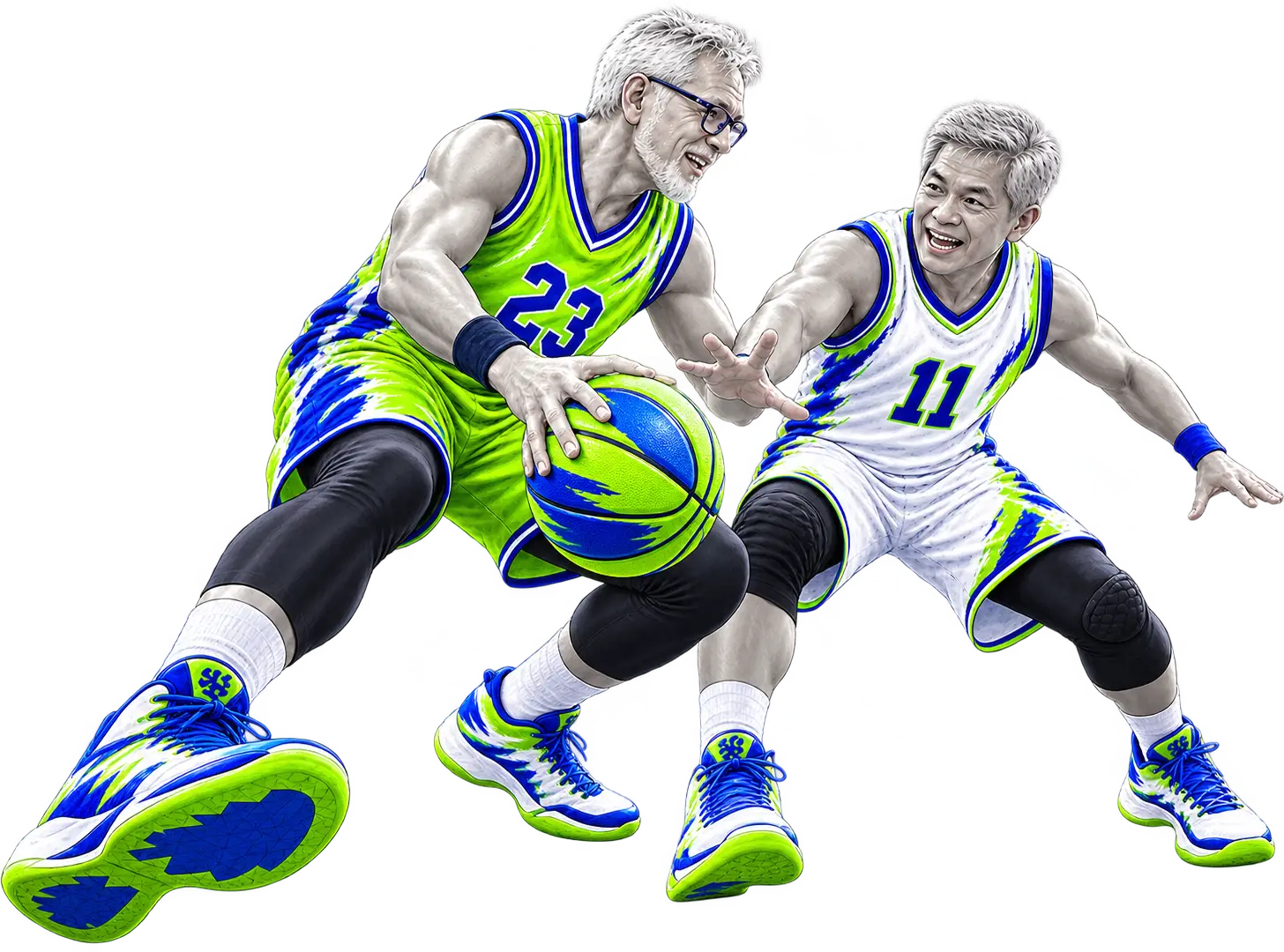 Adult basketball players